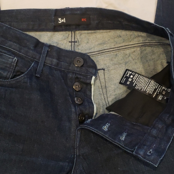 3x1 button fly blue jeans size 30 - Picture 2 of 5